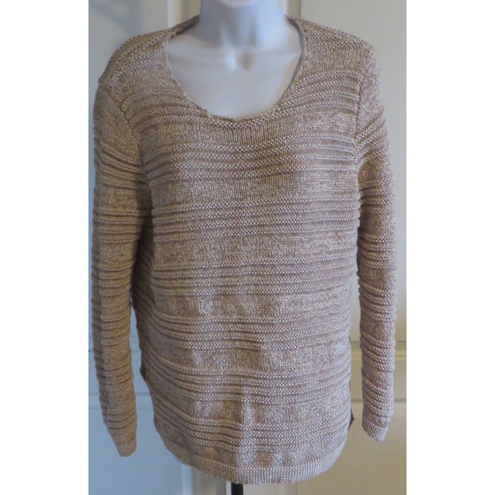 Dana Buchman Waffle Long Sleeve Tunic Sweater Size Large Womans
